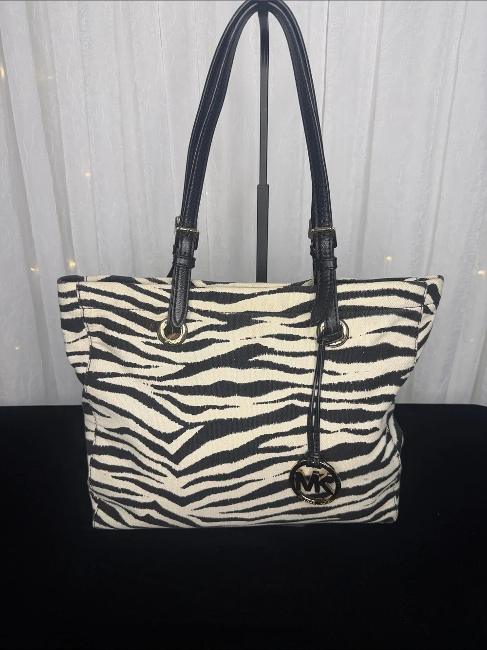 Michael Kors Black & White Zebra-Print Tote with Matching Sandals